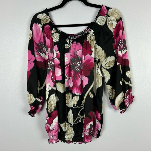 Zac & Rachel Pink Ruffled Blouse with Relaxed Fit Size Medium - Picture 2 of 9